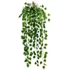 Dekoratif çiçekler 90cm yapay bitkiler yeşil ipek duvar asılı yaprak çelenk sarmız