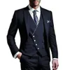 Beyaz Erkekler Düğün Takımları Damat Giyim Kapan Smokin İş Partisi Takım 3 Parça Jacketvestpantcostume Homme 240117