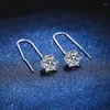 Boucles d'oreilles en argent Sterling 925 Moissanite pour femmes, 2ct D clair VVS1 diamant avec clous GRA, cadeau, bijoux fins