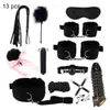 Sexigt läder BDSM -satser Plush Sex Bondage Set Handcuffs Sex Games Whip Gag Nipple Clamps Sex Toys For Par Exotic Accessories 240117