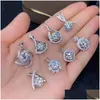 Pendentif Colliers Moissanite Dimond 1.0Ct D Couleur 925 Sterling Sier Collier Exquis Bijoux Fête De Mariage Pendentifs Pour Femmes Drop Dh1Dm