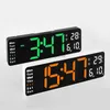 Schreibtisch-Tischuhren, große LED-Digital-Wanduhr, Fernbedienung, Temperatur, Datum, Woche, Anzeige, Speicher, Tischuhr, wandmontierte Dual-Elektronik-Wecker, YQ240118