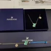 Swarovskis Ketting S925 Ontwerper Luxe Mode Dames Nis Groen Bos Schattig en veelbelovend Dierenriem Muis Mintgroen Sleutelbeenketting Item om aan vriendin te geven