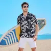 Camicie casual da uomo Estate hawaiana da uomo manica corta da spiaggia stampa floreale taglie forti S-5XL Abbigliamento Aloha