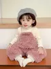 Jumpsuits 2023 Winter New Baby Girl Sleeveless Romper Plus Velvet Thick Girls Plush Overalls Infant Warm Strap Jumpsuit Baby Girl Clothes H240508
