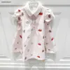 New girl dress Short sleeve child Pink skirt Size 90-160 designer baby dresses Fruit pattern printing kids frock Jan20