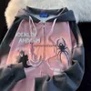 Heren Hoodies Sweatshirts Trainingspakken Retro Spider Little Devil Colour Blocked Sweatshirt voor Y2K Ins Herfst en winter Los Hiphopcouple jack met capuchonefemeraley