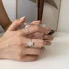 Кольца кластера из стерлингового серебра 925 пробы, кольцо для женщин, геометрическое двухслойное простое свадебное модное открытое ювелирное изделие ручной работы, роскошные качественные украшения