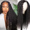 Slanke U-deel Menselijk haarpruiken Krullend BrazilianHair-pruiken Natuurlijke zwarte diepe golf Lijmloze U-deelpruiken Body Wave V-deelpruiken