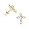 Stud Earrings 0.54ct Real Moissanite Diamond Cross Earring For Women Men 925 Sterling Silver Wedding Fine Jewelry Certified