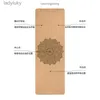 Yogamattor Natural Cork TPE Yoga Mat for Fitness Sports Mats Pilates utövar icke-slip Yoga Mat med position Body Line Training Pad 183*61L240118