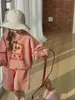 Pajamas 2024 Spring New ldren Casual Sweatshirt + Shorts 2pcs Suit Baby Cute Cartoon Print Clothes Set Boys Girls Toddler Outfits H240508