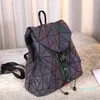 Mochila em forma de diamante masculina e feminina moda fosco descoloração computador bolsa de viagem mochila geométrica