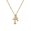 2024 Designer Brand Cross Ch Necklace For Women Chromes Diamond Inlaid Double Gold Lovers Bamboo Sweater Chain Heart Men Classic Jewelry Pendant Neckchain Ojfr