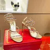 sandalias de diseñador zapatos de tacón alto zapatos de diseñador rene caovilla tacón de lujo de las mujeres zapatero zapatos de cristal de diamantes de imitación zapatos de boda de lujo zapatos de verano rc diamantes de imitación