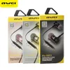 Hörlurar Awei ES70Ty Wired hörlurar för iPhone Samsung Xiaomi Earbuds Stereo -headset med mikrofonmetall i öron Super Bass Earpiece