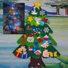 Decoraciones navideñas DIY árbol de fieltro colgar cinturones de vacaciones para bebé adorno desmontable decoración de Santa colgante