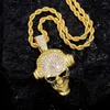 Pendentif Colliers Crâne Squelette Casque Collier avec 4mm Large Corde Chaîne Bijoux De Mode Pour Hommes Et Femmes Hip Hop