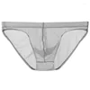 Mutande Slip a rete ultra sottile Uomo Intimo trasparente sexy Traspirante Vedere attraverso Mutandine con custodia rigonfia maschile Lingerie erotica