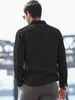 Camicie casual da uomo 2024 Camicia a maniche lunghe in cotone e lino sottile doppia tasca risvolto tinta unita