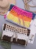 Skirts Aproms Colorful Handmade Crochet Long Maxi Women Summer Drawstring High Waist Hollow Out Beach Bikini Coverup Bottom {category}