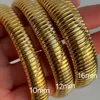 18k Gold Plated Steel Bracelet Vintage Elastic Gypsy Polishing Bangle For Women Girls Fashion Aesthetic Jewelry 240117