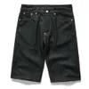Longteng Fushen Jeans, Unisex Koreaanse versie van Damo Shorts, originele maat, grote M print, slim fit, broek met rechte pijpen, trendy