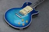 Classic Custom Shop Ace Frehley Signature 3 Pickups Electric Guitar, Sea Blue Tiger Flame Guitarra Darmowa wysyłka