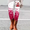 Dameslegging Valentijnsdag Dames Valentijn Leuke print Casual Comfortabel Home Boot Cadeau voor geliefden Paarkleding