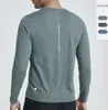 Lu erkek yoga kıyafeti spor sporu uzun kollu tişört erkek spor tarzı gömlek eğitimi fitness kıyafetleri eğitimi elastik hızlı kuru spor giyim üstü artı boyut 5xl tshirt 002