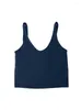 Yoga Outfit Soutien-gorge de sport pour femmes Gilet de course Fitness sans manches en forme de U Jogging avec coussin de poitrine doublé