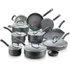 Zestawy naczyń kuchennych T-fal Ultimate Hard Anodisted Nonstick Set 17-częściowe garnki i patelnie zmywarki