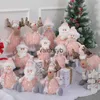 Fournitures de jouets de Noël Nouvelles fournitures de décoration de Noël ornements de décoration de fenêtre posture assise rétractable jouet en peluche rose vieil homme bonhomme de neige poupéevaiduryb