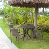 Camp Furniture Outdoor Rattan Garden Stackable Chair Handmade Patio Brown Wicker Restaurant Dining Armchairs And Table Set