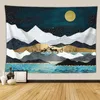 Wandtapijten Landschap Abstract Zonsondergang Berg Tapijt Muur Hangend Kamer Decor Bos Tie Dye Grote Boho Trippy Dorm HD Clothvaiduryd