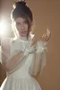 Robes de mariée blanches ivoire robes de mariée formelles en tulle fermeture éclair personnalisée à lacets grande taille nouveau col haut à manches longues en dentelle longueur au sol