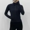 Yoga kläder långärmad beskuren sportjacka LU-38 Kvinnor Zip Fitness Winter Warm Gym Top ActiveWear Running Coats Workout Clothes Woman 50