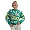 Suéteres de mujer, suéter de cuello redondo, suéter de punto con letras de nicho de diseño suelto para Otoño e Invierno para mujer, suéter para mujer