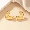 Boucles d'oreilles minimalistes géométriques en forme d'oreille pour femmes, cadeau de fête de vacances OL, bijoux à la mode, accessoires d'oreille E408