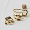 Stud Earrings 2 Pieces (One Pair) Gold Plated Brass Earring Post (4660C)