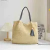 Shopping Bags 2023 Casual Handbags Totes Handmade Straw Holiday Beach Bags Tassel Summer Shopping Bags 2 Colors Drop Shipping Q240118