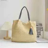 Bolsas de compras 2023 Bolsos casuales Totes Hechos a mano Paja Vacaciones Bolsas de playa Borla Bolsas de compras de verano 2 colores Envío de la gota Q240118