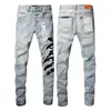 Qualità Uomo Viola Designer Distressed Strappato Bikers Donna Denim Cargo per uomo High Street Fashion Jeans Vendite dirette in fabbrica A013