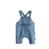 Jumpsuits Autumn New Baby Sleeveless Denim Jumpsuit Toddler Girl Pocket Overalls Newborn Boy Casual Romper Infant Denim Clothes H240508