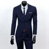 Costumes pour hommes, grand costume, fermeture éclair, manteau à manches longues, tissu doux, Anti-rides, ensemble pour hommes, coupe cintrée pour mariage