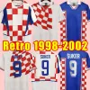 1998 2002 Suker Retro Jerseys Boban Kroatien Soccer Jersey Vintage Prosinecki Football Shirt Soldo Statac Tudor Mato Bajic 98 02 Maillot de Foot