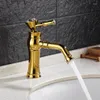 バスルームシンク蛇口Vidric Chrome/Gold Basin Faucet Single Handleミキサータップ冷水