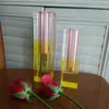 Vacker akrylkristall Rainbow Vase lyxig dekoration Pillar Bud Tablett Vase Flower Container Nordic Room Home Decoration 240118