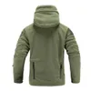 Giacca in pile tattica Uniforme militare Soft Shell Giacca casual con cappuccio Uomo Abbigliamento termico militare 240117