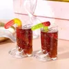 Engångskoppar Straws Pack med 20 mini Clear Plastic S Glass Cowboy Theme Decoration Boot Cup Fun Party Supplies